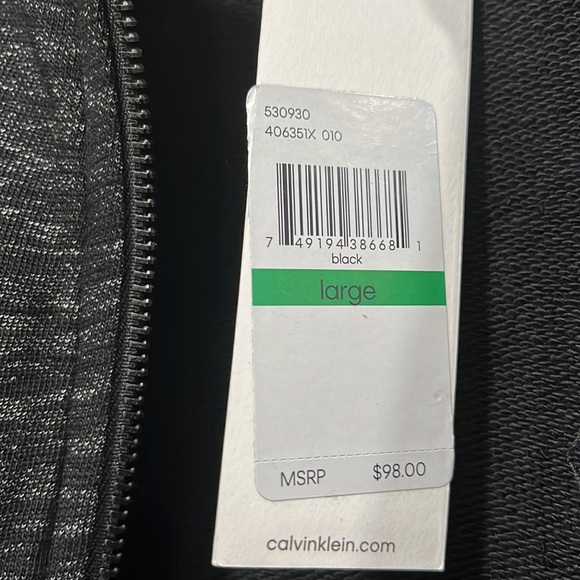 Calvin Klein Front Zipper Jacket, Size L, NWT - Picture 14 of 15